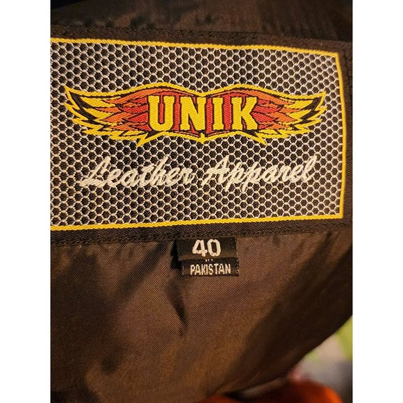 Unik Genuine Leather Motorcycle Vest BNWT Men's size Large - Picture 4 of 6